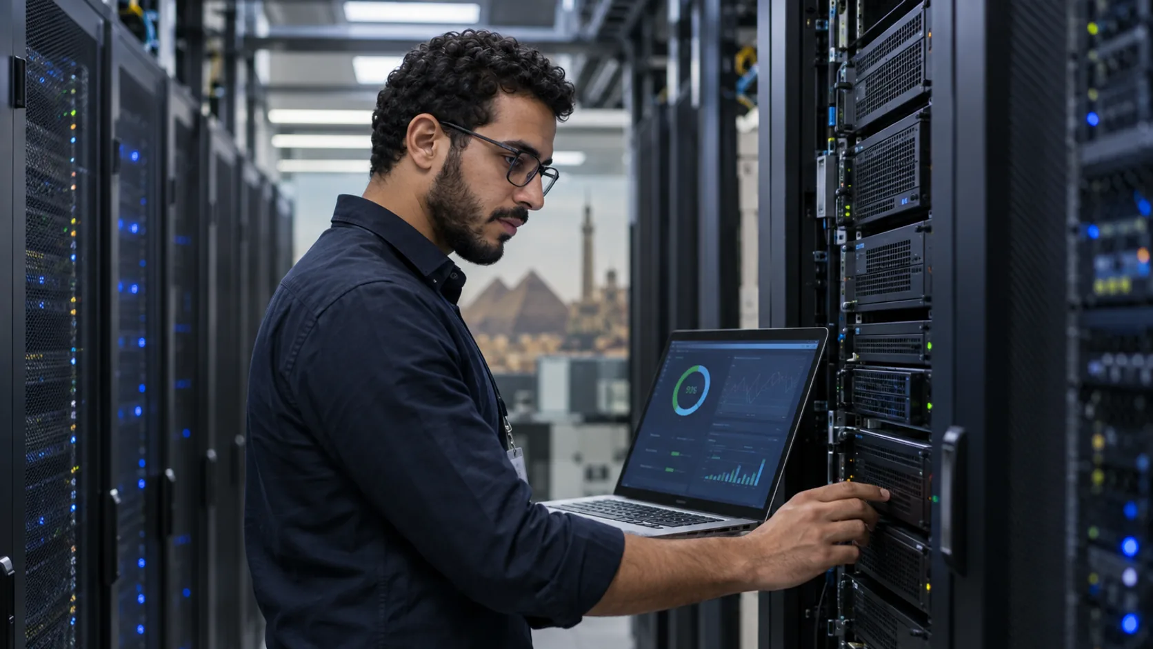 فريق تطوير مصري يراجع استضافة موقع شركة وأداء الخادم وخطة النسخ الاحتياطي
